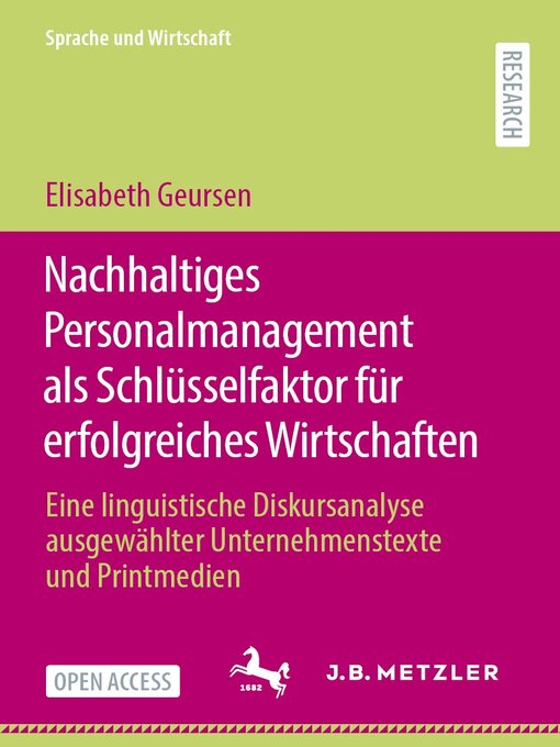 Title details for Nachhaltiges Personalmanagement als Schlüsselfaktor für erfolgreiches Wirtschaften by Elisabeth Geursen - Wait list